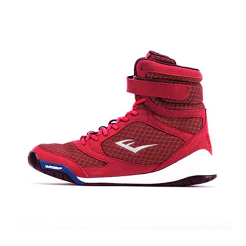 Everlast Elite High Top Boxing Shoes - Red - The Fight Factory