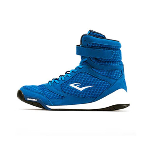 Everlast Elite High Top Boxing Shoes - Blue - The Fight Factory