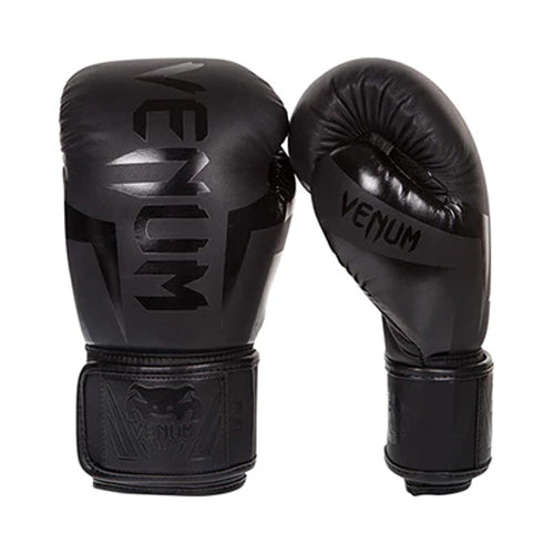 Venum Elite Boxing Gloves - Matte Black - The Fight Factory