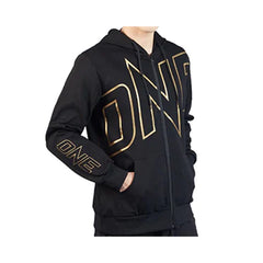 ONE World Champion Walkout Zip Hoodie - Black/Gold - The Fight Factory