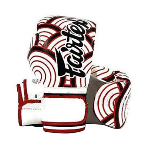 Fairtex Boxing Gloves Micro Fiber White Red - The Fight Factory