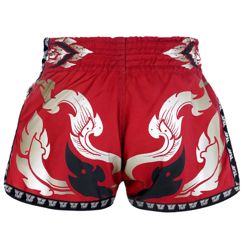 Tuff Red Yantra Retro Muay Thai Shorts - The Fight Factory