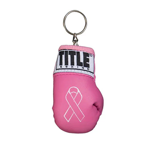 Title Breast Cancer Awareness Boxing Glove Keyring - The Fight Factory