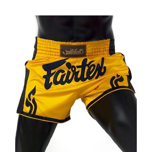 Fairtex Slim Cut Muay Thai Shorts Yellow/Black BS1701