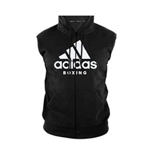 Adidas Boxing Sleeveless Zip Hoodie Black White