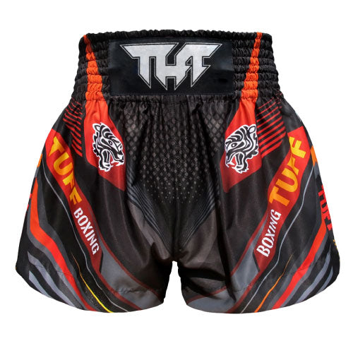 TUFF Muay Thai Shorts Double Tiger Black - The Fight Factory