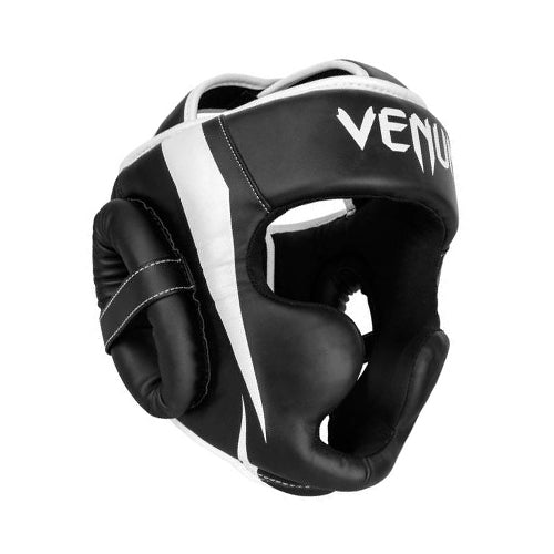 Venum Elite Headgear - Black White - The Fight Factory