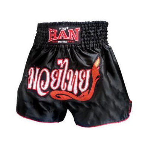 Han Muay Thai shorts - Black Thai Style - The Fight Factory