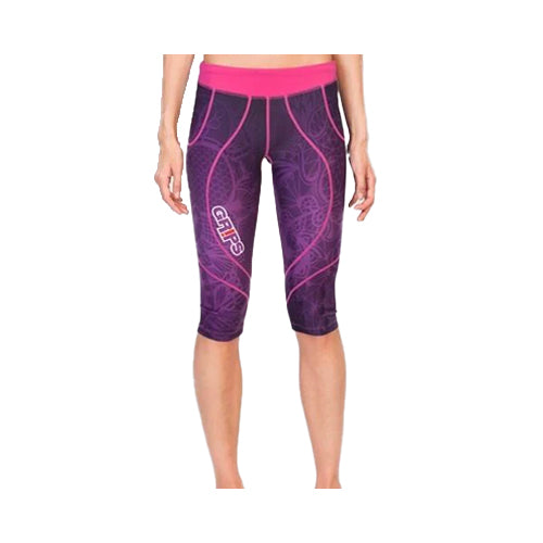 Grips Womens Short Athletic Leggings Purple Spring - The Fight Factory