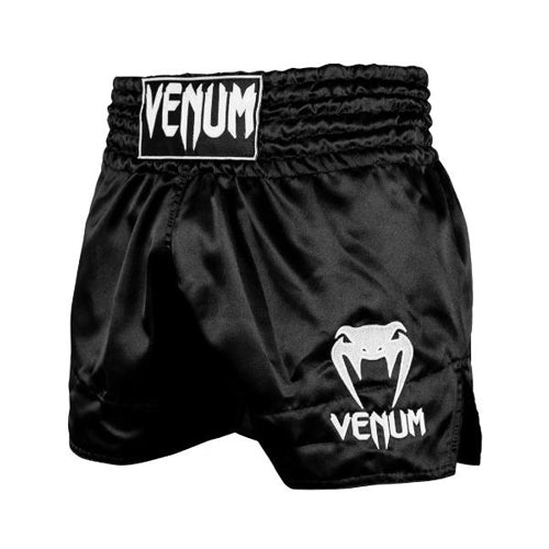 Venum Classic Muay Thai Shorts Black/White - The Fight Factory