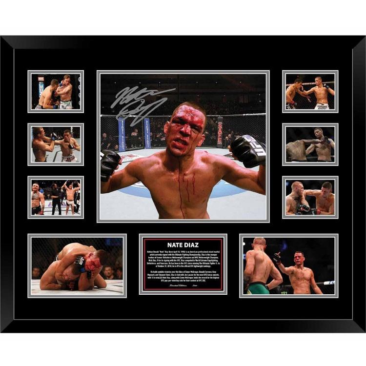 Nate Diaz UFC Signed Photo Framed Limited Edition - The Fight Factory