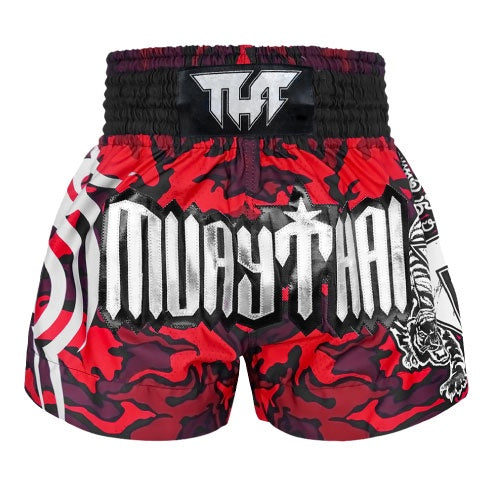 TUFF Red Camouflage Thai Boxing Shorts