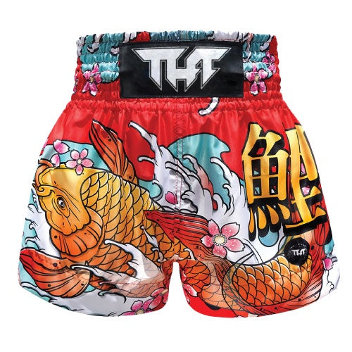 TUFF Japanese Koi Fish Muay Thai Boxing Shorts - Red