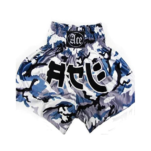 Ace Grey Camo Thai Shorts - The Fight Factory