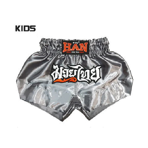 Han Muay Thai shorts Kids Grey - The Fight Factory