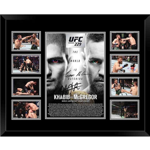 Khabib vs Conor McGregor UFC 229 Signed Photo Framed Limited Edition