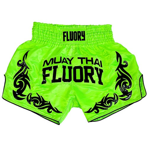 Fluory Neon Retro Muay Thai Shorts Green