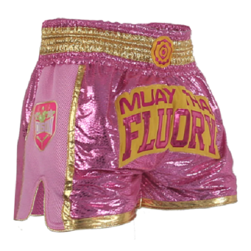 Fluory Abundance Retro Muay Thai Shorts Pink