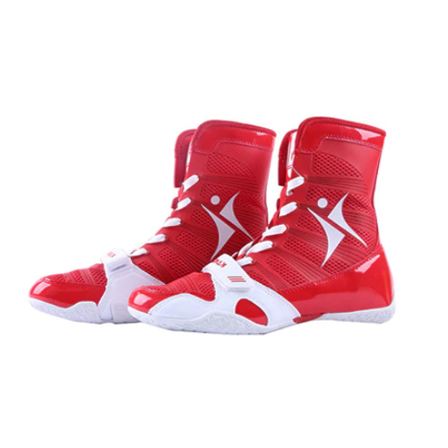 Kangrui Pro High Top Boxing Shoes Red