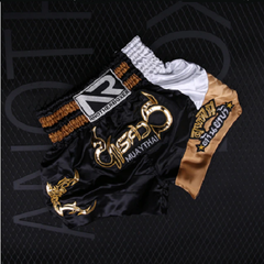 Another Boxer Muay Thai Shorts Black White - The Fight Factory