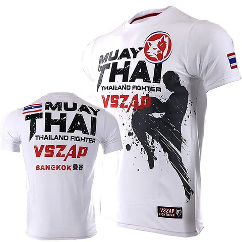 VSZAP Muay Thai Fighter Lightweight Breathable Training Shirt White