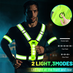 WB Safety Reflective & LED Running Vest - The Fight Factory