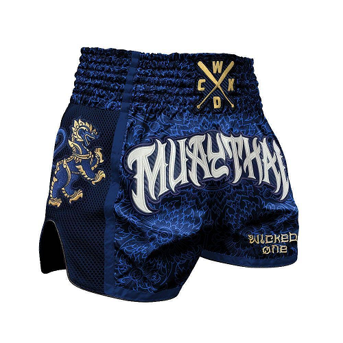 Wicked One Lion Muay Thai Shorts Blue