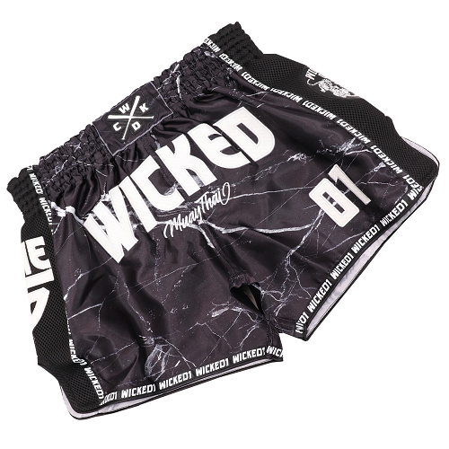 Wicked One Broken Muay Thai Shorts Black - The Fight Factory