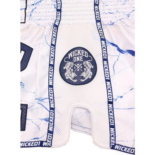 Wicked One Broken Muay Thai Shorts White - The Fight Factory