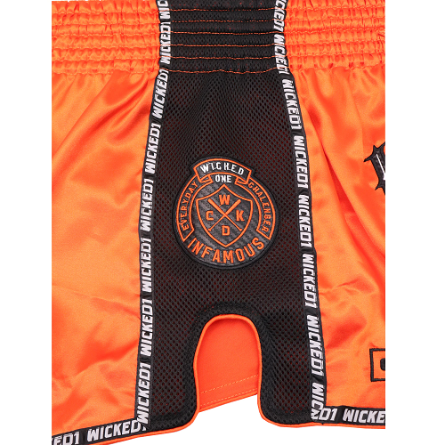 Wicked One Infamous Muay Thai Shorts Orange - The Fight Factory