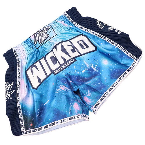 Wicked One Blue Print Muay Thai Shorts - The Fight Factory