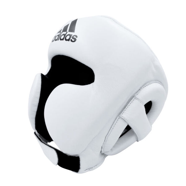 Adidas Adistar Pro Leather Head Guard – White - The Fight Factory