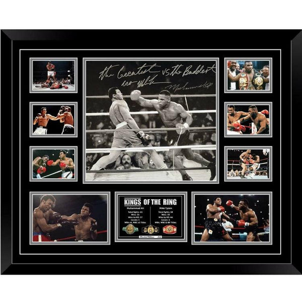 Muhammad Ali & Mike Tyson Signed Photo Framed Limited Edition - The Fight Factory