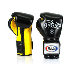 Fairtex Boxing Gloves 12oz / Black/Yellow Fairtex Boxing Gloves Mexican Style Heavy Hitter BGV9