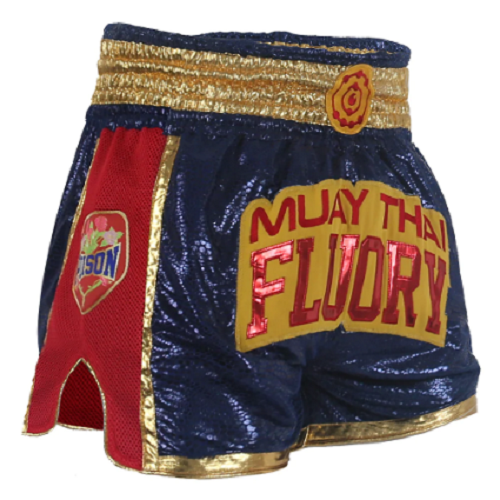 Fluory Abundance Retro Muay Thai Shorts Blue