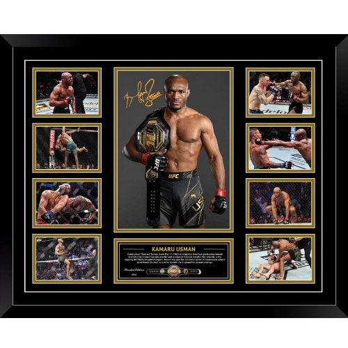 Kamaru Usman UFC Signed Photo Framed Limited Edition - The Fight Factory