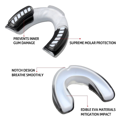 Not specified Mouth Guards Black/White Multi Sport Triple Layer Mouthguard