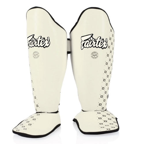 Fairtex Competition Shin Pads Sp5 - White - The Fight Factory