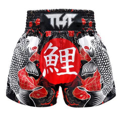 Tuff Muay Thai Shorts TUFF Black Japanese Koi Fish Thai Boxing Shorts