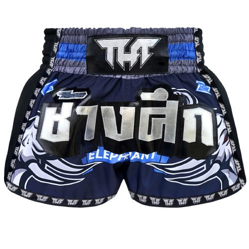 Tuff Muay Thai Shorts TUFF Blue War Elephant Retro Muay Thai Shorts