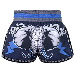 Tuff Muay Thai Shorts TUFF Blue War Elephant Retro Muay Thai Shorts