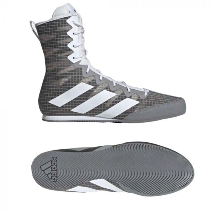 Adidas Box Hog 4 Boxing Shoes Boots - Grey White