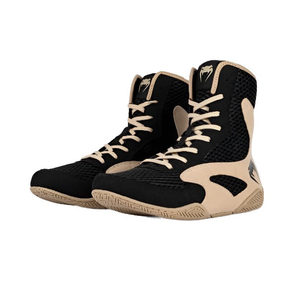 Venum Contender Boxing Shoes Black/Sand The Fight Factory